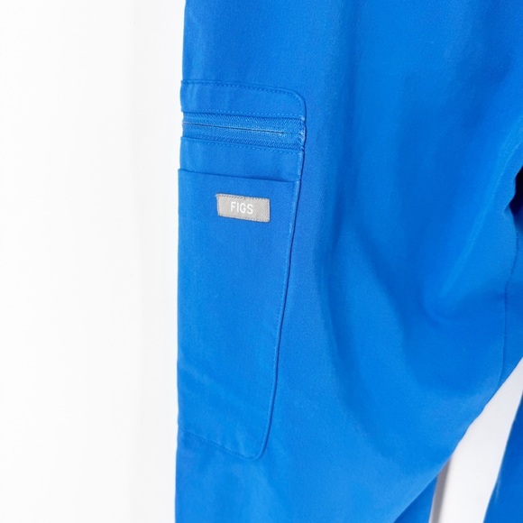 ✅ Figs Blue Cargo Pants with Elastic Cuffs Zamora Jogger Scrub Pants SMALL - Picture 4 of 8